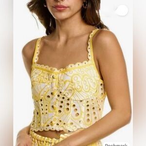 Charo Ruiz Ibiza Tessa Cropped
Cotton-Blend Bustier Top